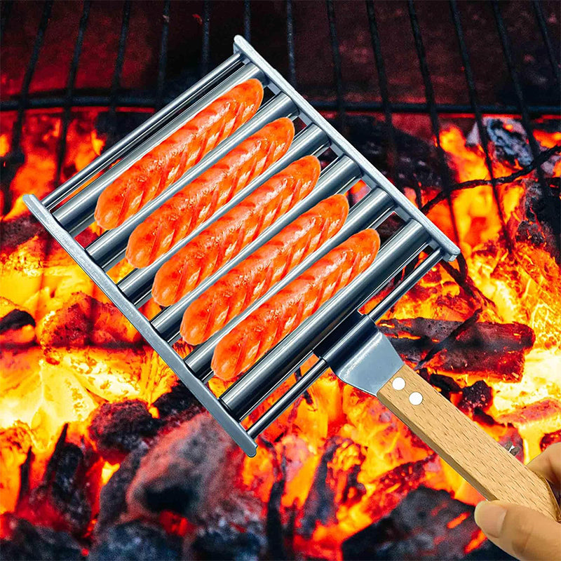 Rullende grillredskab til pølser