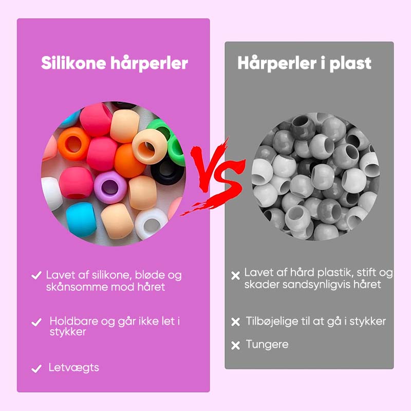 Silikone hårperler (50 stk)