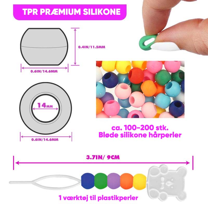 Silikone hårperler (50 stk)