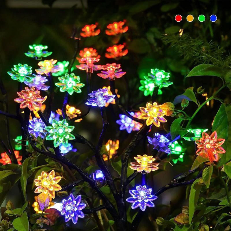 Solcelledrevne vandtætte kirsebærblomst havelys
