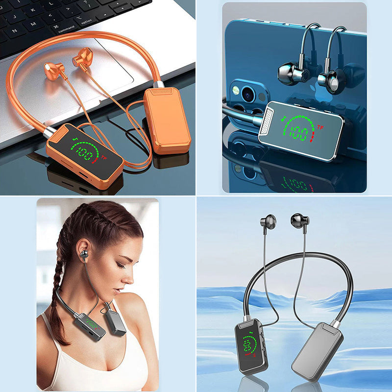 Bluetooth headset med digital display og nakkebøjle
