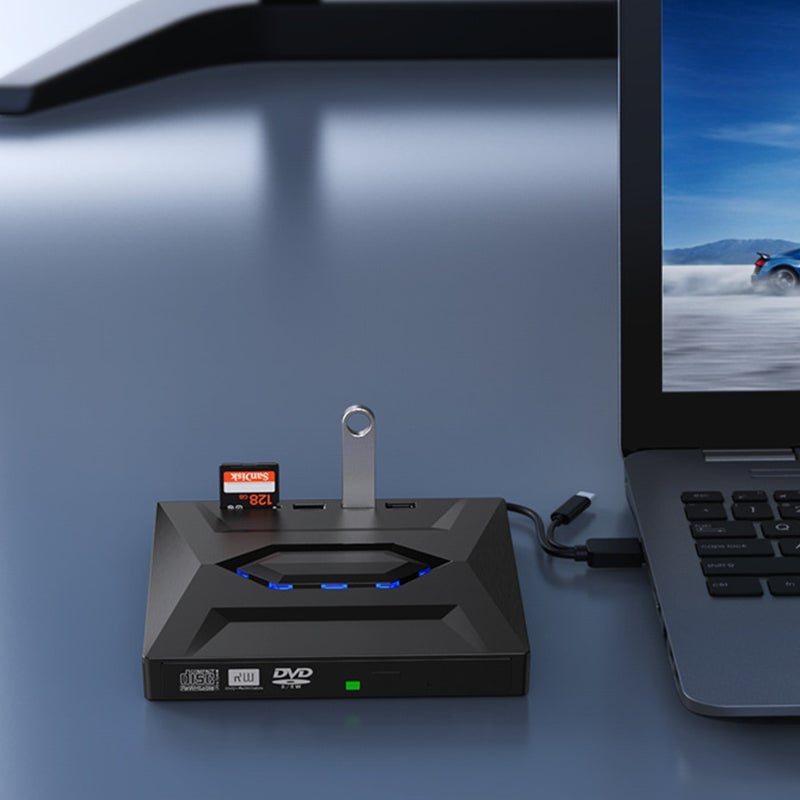 7-i-1 Eksternt USB DVD drev & Blu-ray afspiller