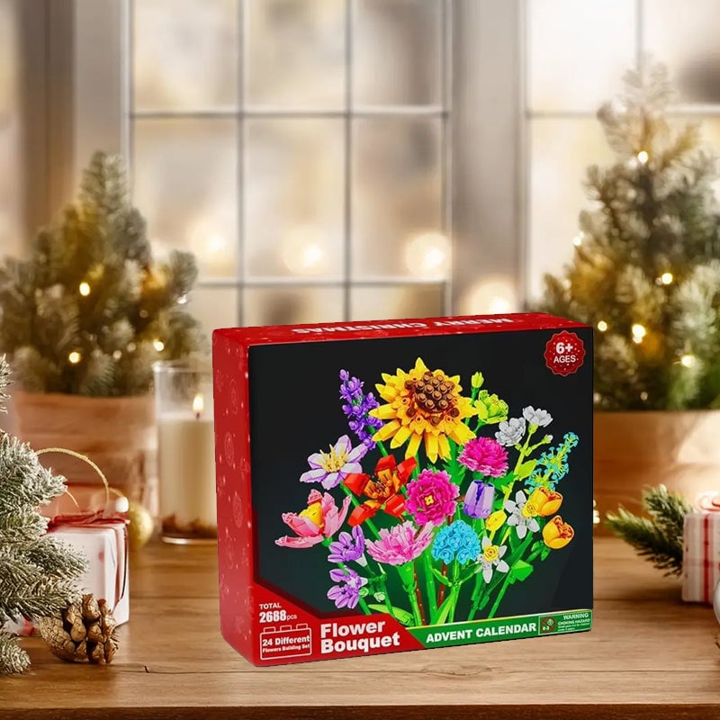 Blomsterbuket byggeklods julekalendersæt