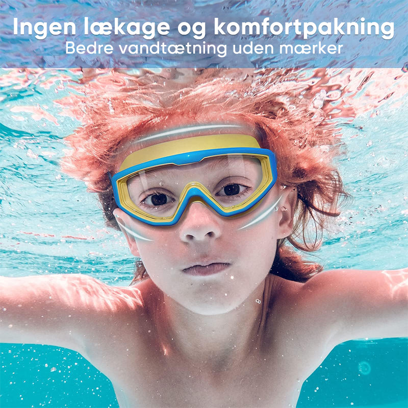 Klare vandtætte anti-dug svømmebriller med stor stel [Sæt med 2 STK]