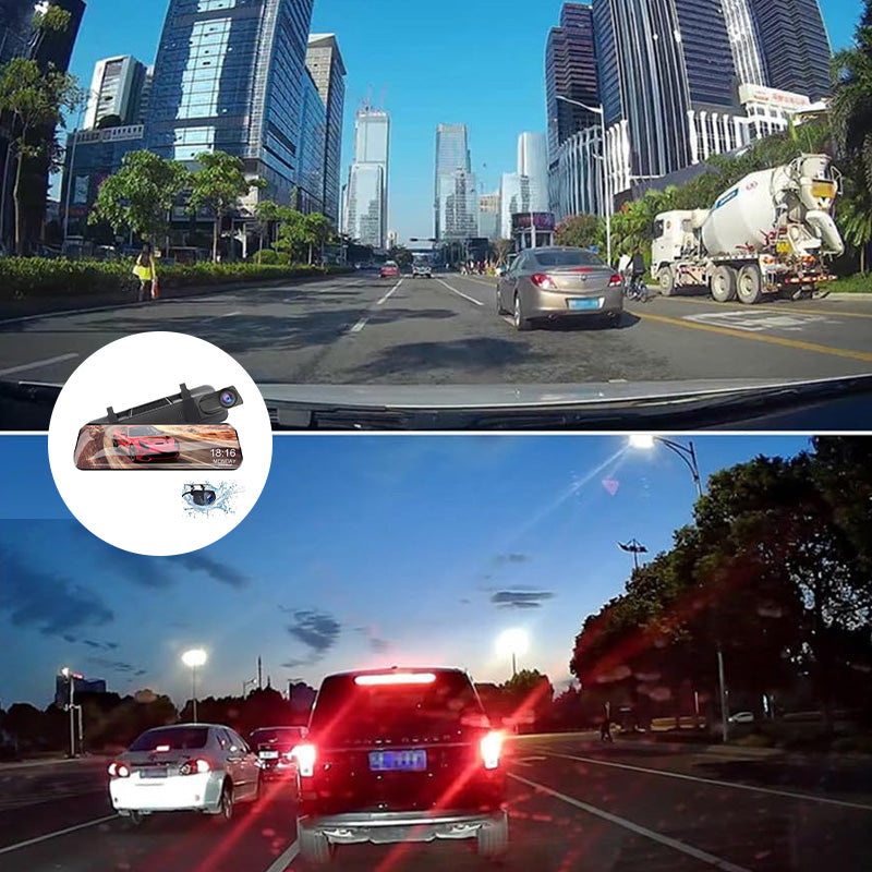 Fuld skærms HD Dash Cam med dobbeltkamera