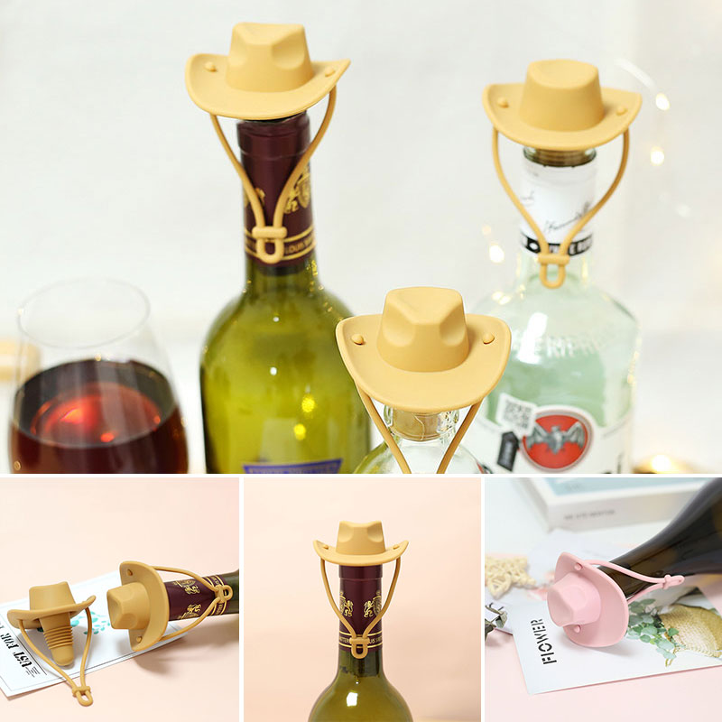 Kreativ silikone vinflaskeprop i cowboyhat-motiv