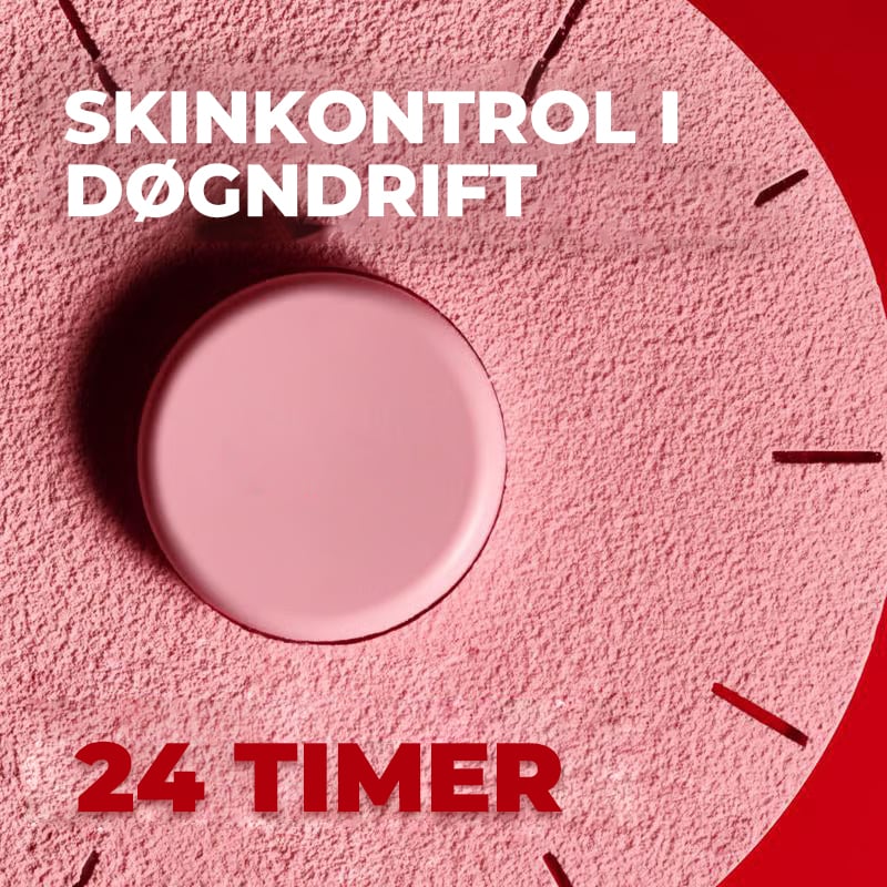 24 TIMERS glanskontrollerende fastsiddende pudder