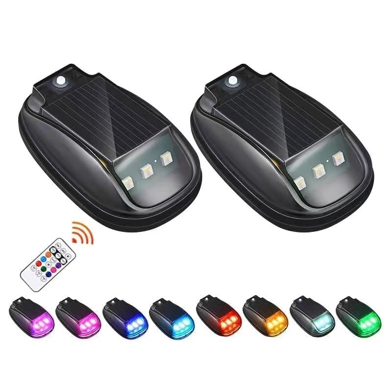Solcelledrevne RGB tagblinklygter
