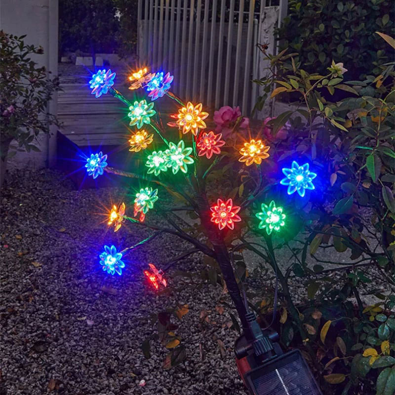 Solcelledrevne vandtætte kirsebærblomst havelys