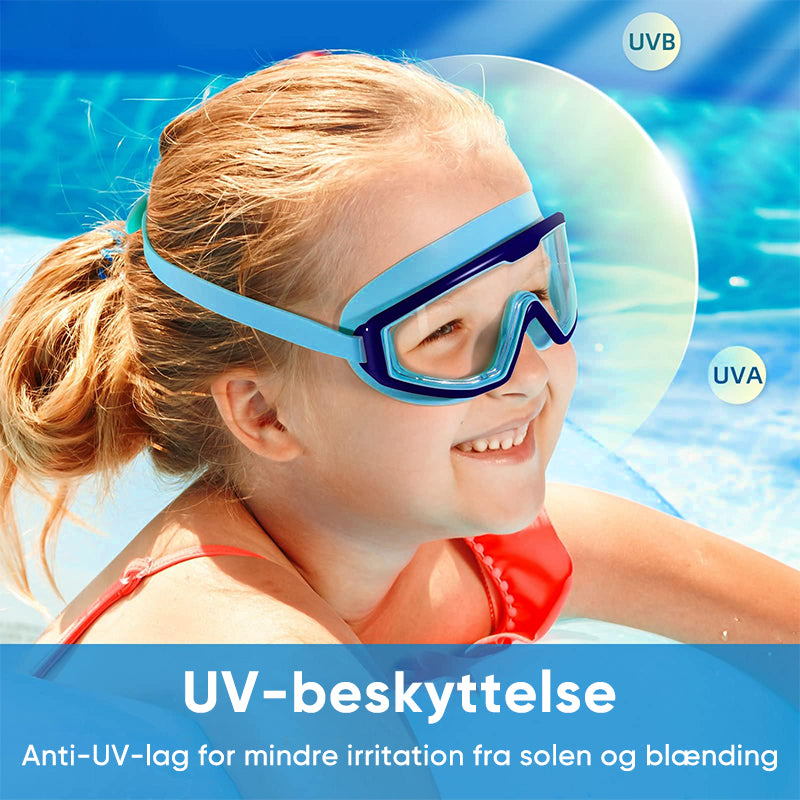 Klare vandtætte anti-dug svømmebriller med stor stel [Sæt med 2 STK]