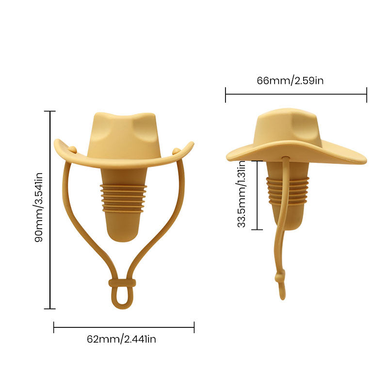 Kreativ silikone vinflaskeprop i cowboyhat-motiv