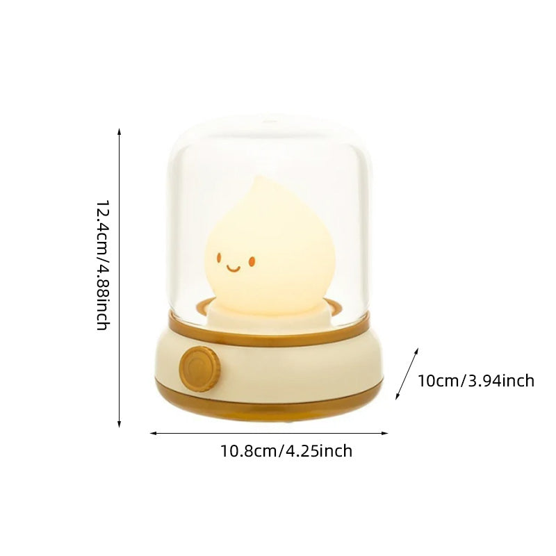 Retro animeret stearinlys i glas natlampe