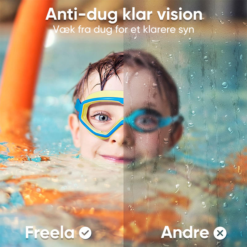 Klare vandtætte anti-dug svømmebriller med stor stel [Sæt med 2 STK]
