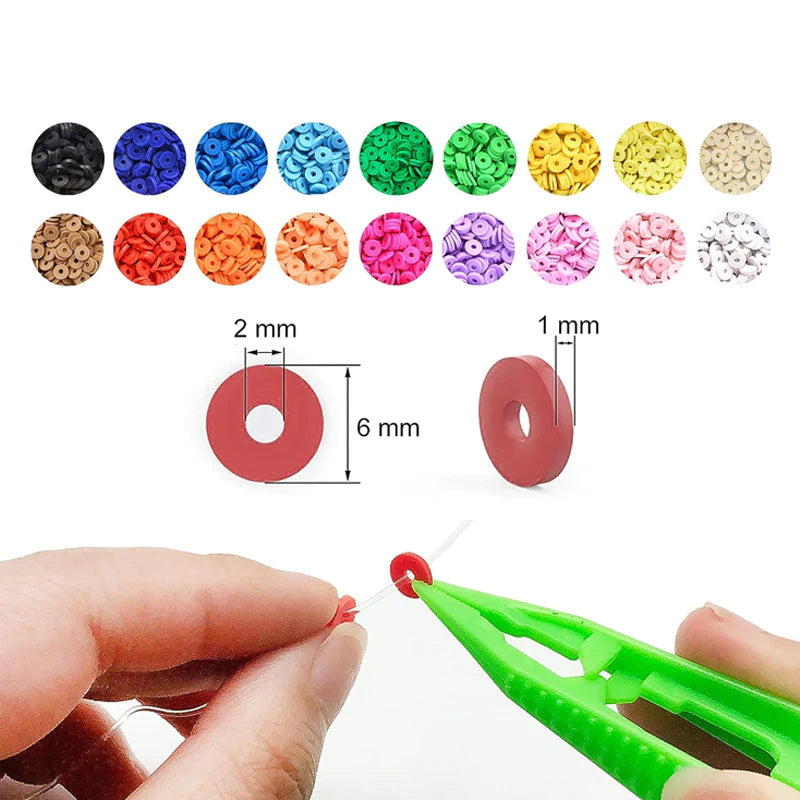 Sæt med lerperler til fremstilling af armbånd