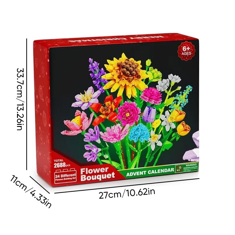 Blomsterbuket byggeklods julekalendersæt