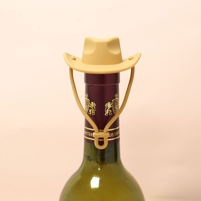 Kreativ silikone vinflaskeprop i cowboyhat-motiv