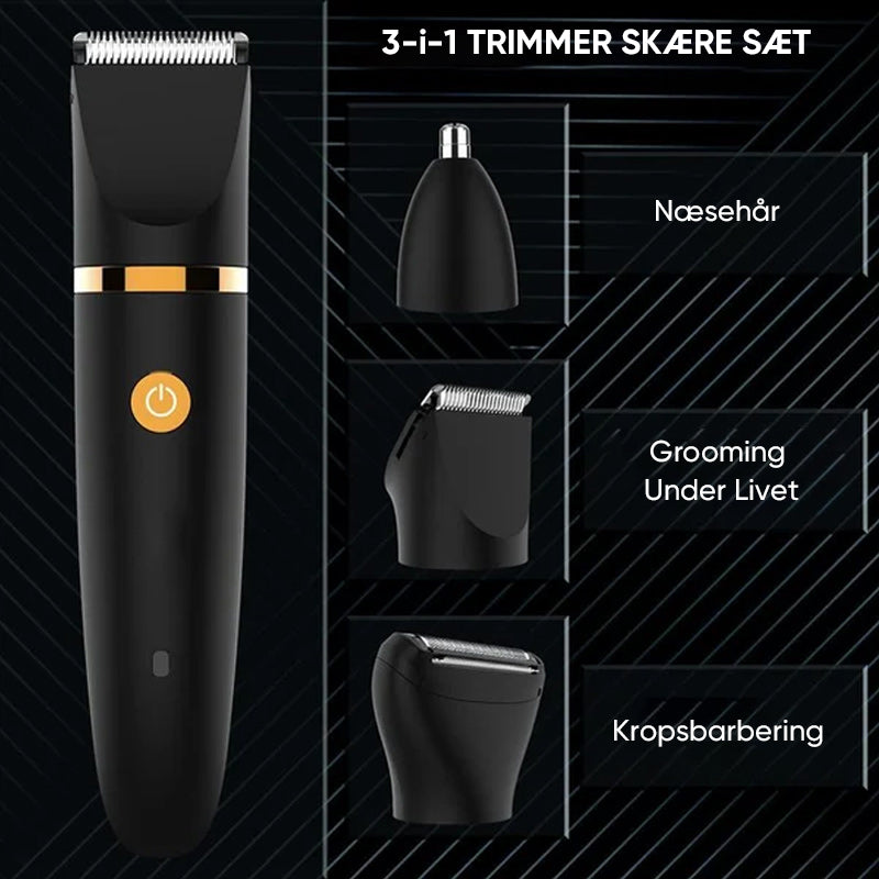 3 i 1 Elektrisk trimmer til kropsbehåring