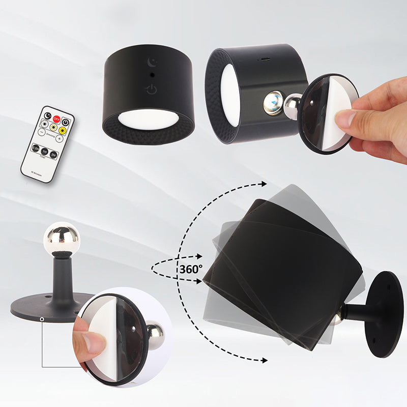 Magnetisk USB dobbelthovedet væglampe med fjernbetjening