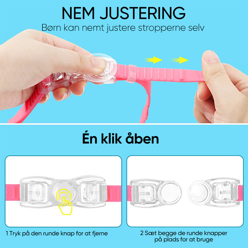 Klare vandtætte anti-dug svømmebriller med stor stel [Sæt med 2 STK]