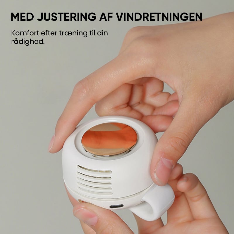 Lille hvirvelvind hals- eller taljeventilator med klemme