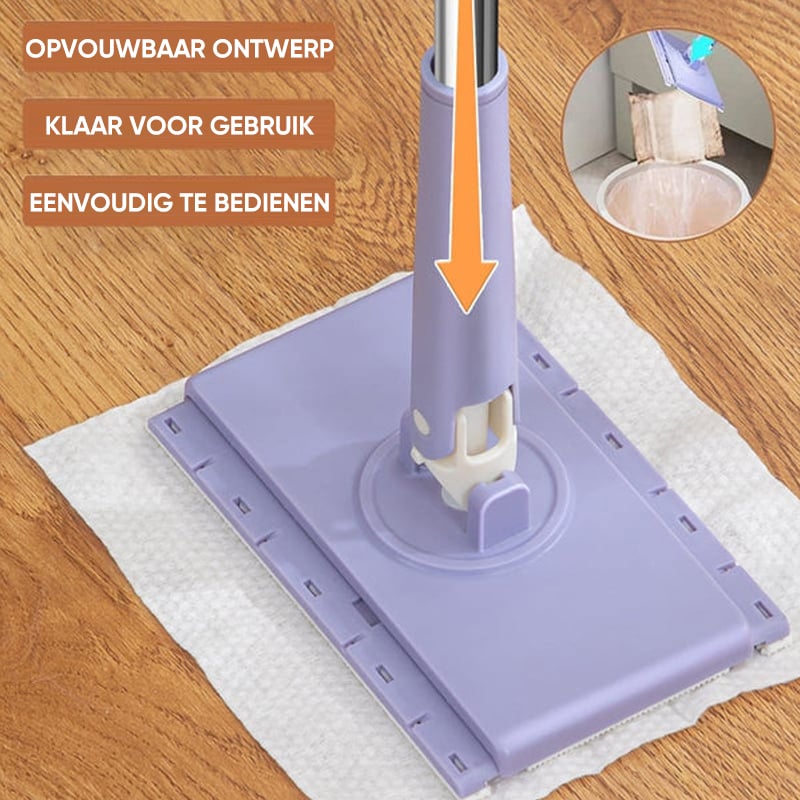 Handige mini-mop met doekwisselfunctie