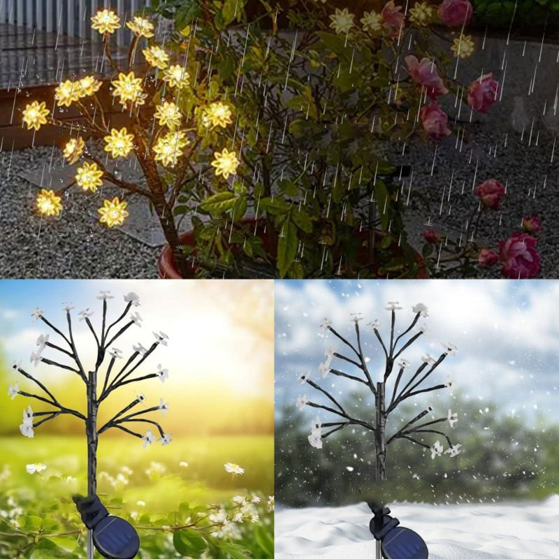 Solcelledrevne vandtætte kirsebærblomst havelys