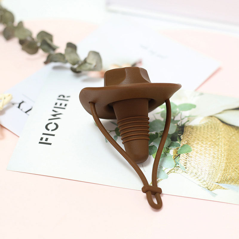 Kreativ silikone vinflaskeprop i cowboyhat-motiv