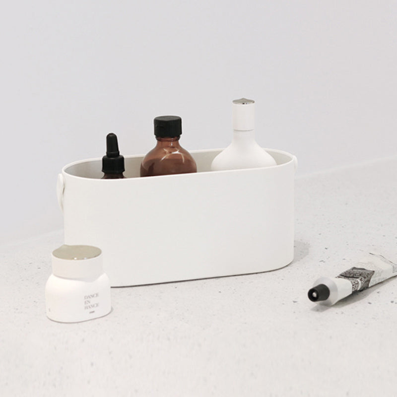 LED-belyst makeupspejl med opbevaring