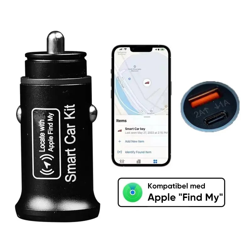 Biloplader og GPS-lokaliseringsenhed