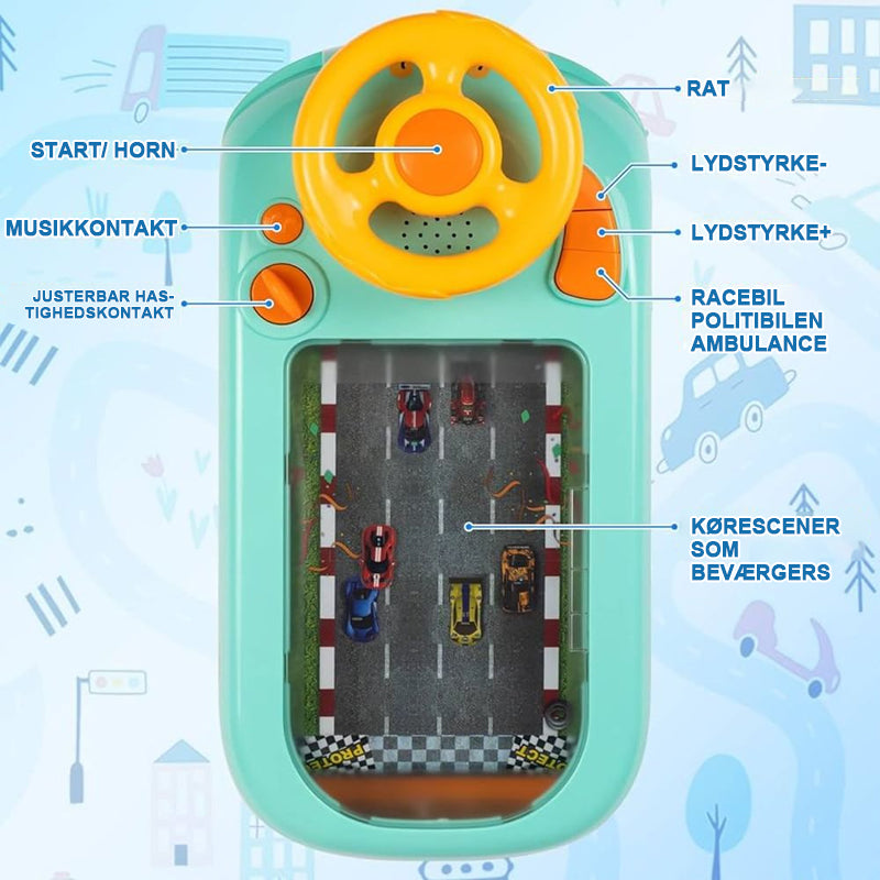 Lærerigt simuleringslegetøj med rat