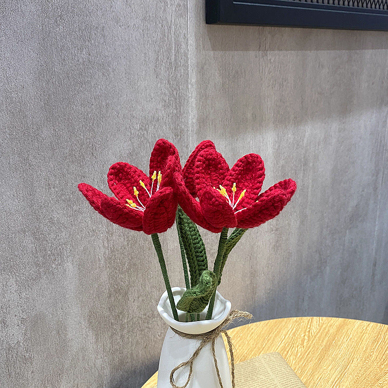 Hæklede blomsterbuketter