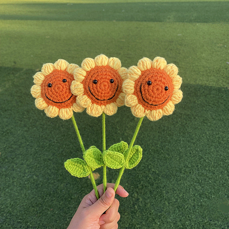 Hæklede blomsterbuketter