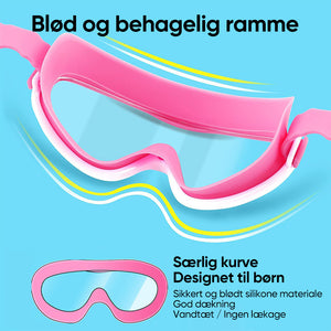 Klare vandtætte anti-dug svømmebriller med stor stel [Sæt med 2 STK]