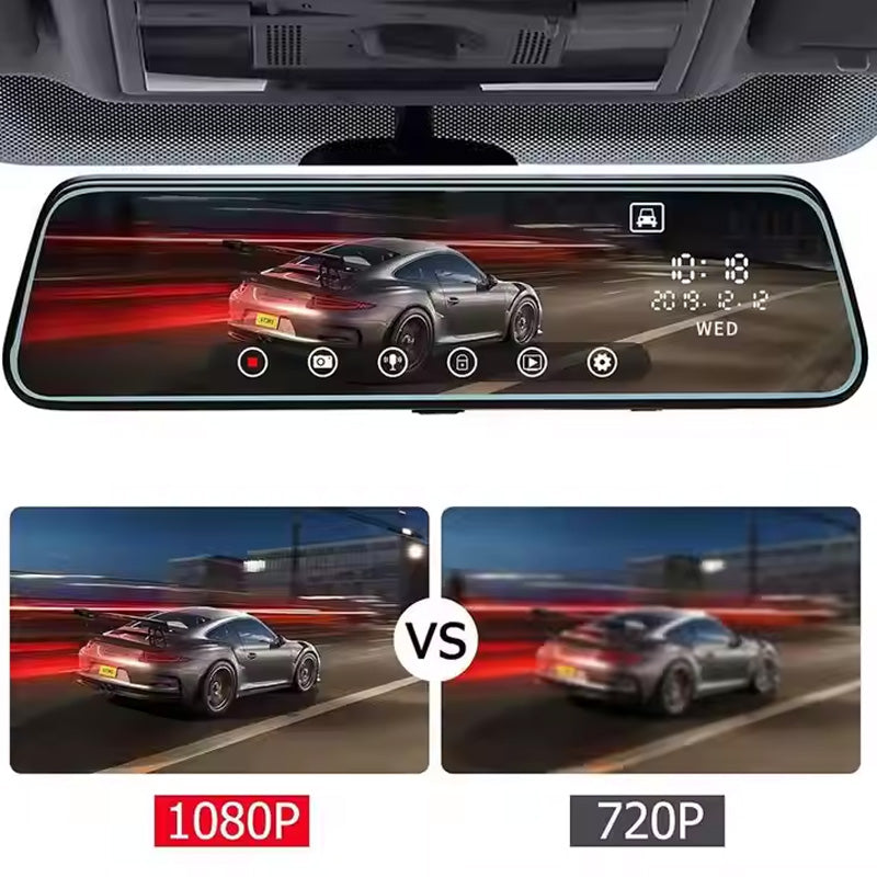 Fuld skærms HD Dash Cam med dobbeltkamera