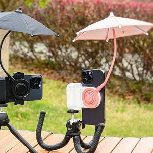 Magnetisk og teleskopisk miniparaply til mobiltelefonen