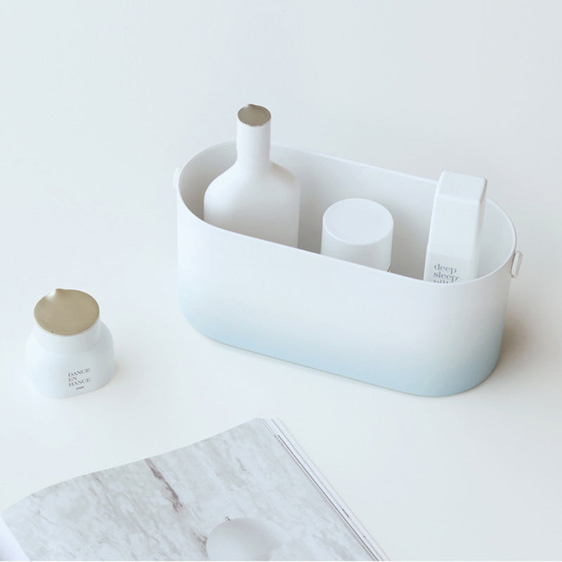 LED-belyst makeupspejl med opbevaring
