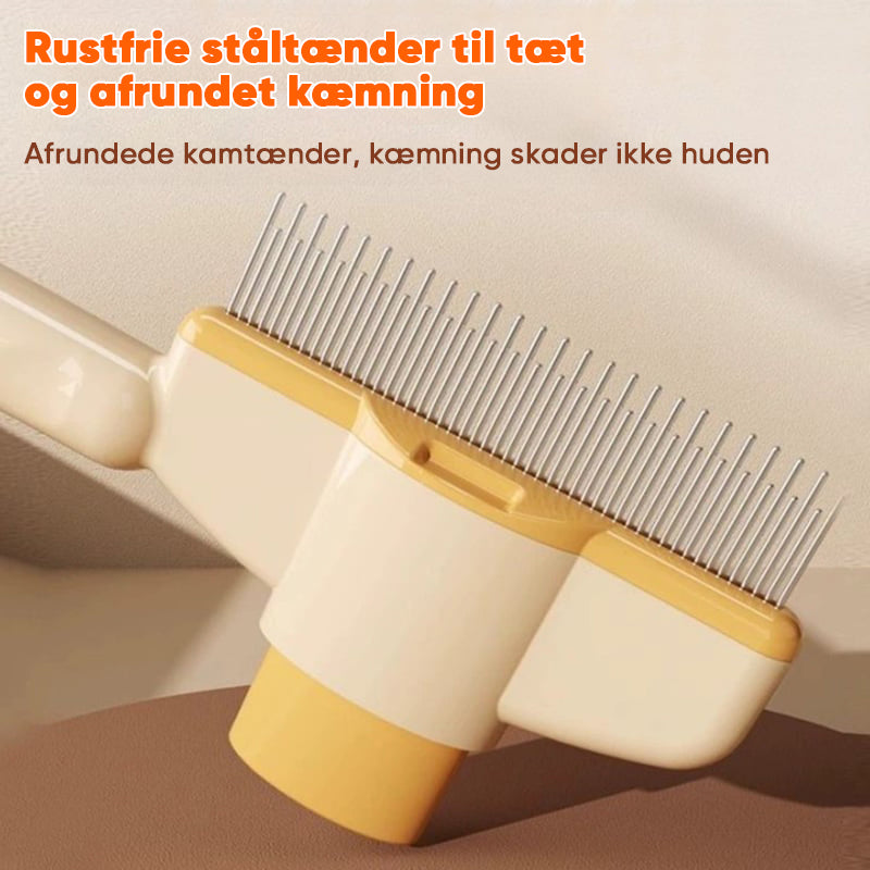 Kæledyrskam med lange og korte kamtænder i rustfrit stål