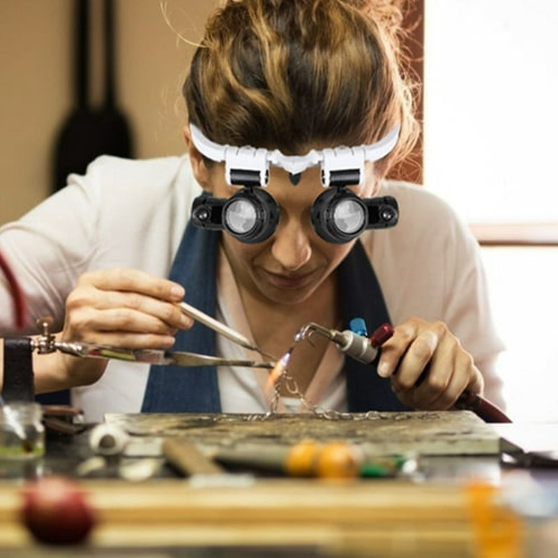 Magnifying Glasses with LED Lights for Dual Eyes