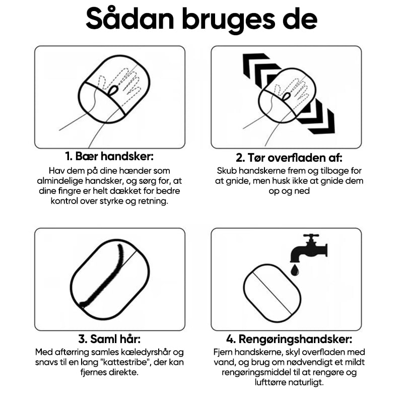 Handske til fjernelse af kæledyrshår
