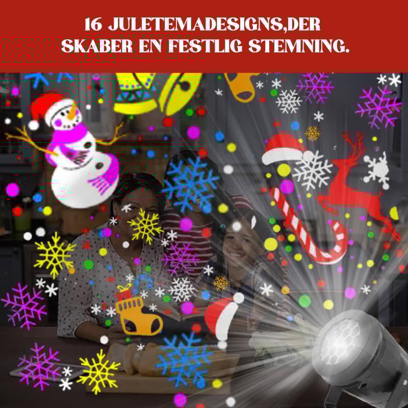 Projektorlampe med julemotiver