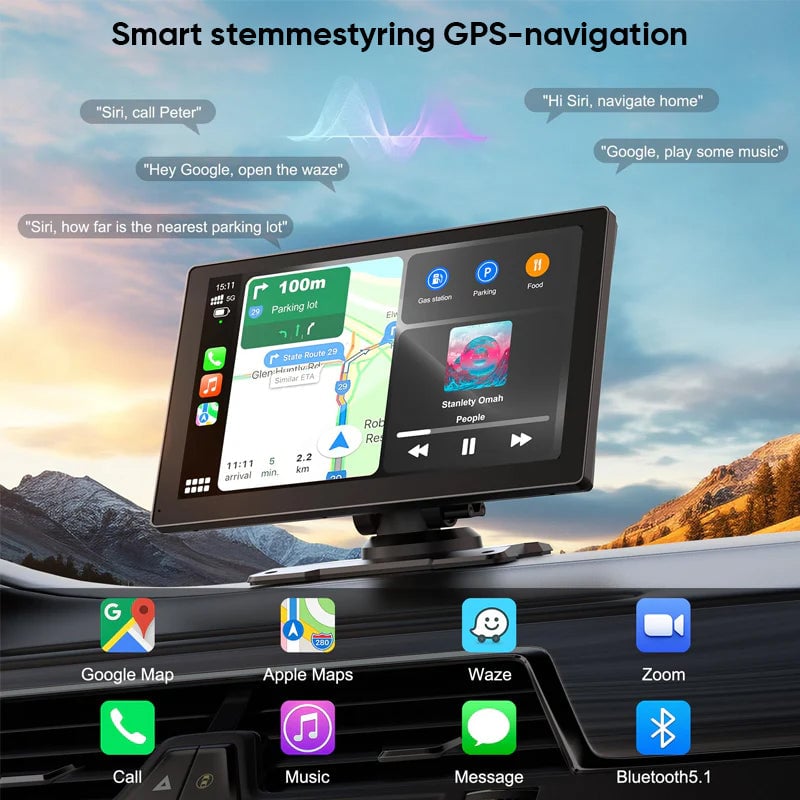 Trådløs CarPlay & Android Auto touchskærm