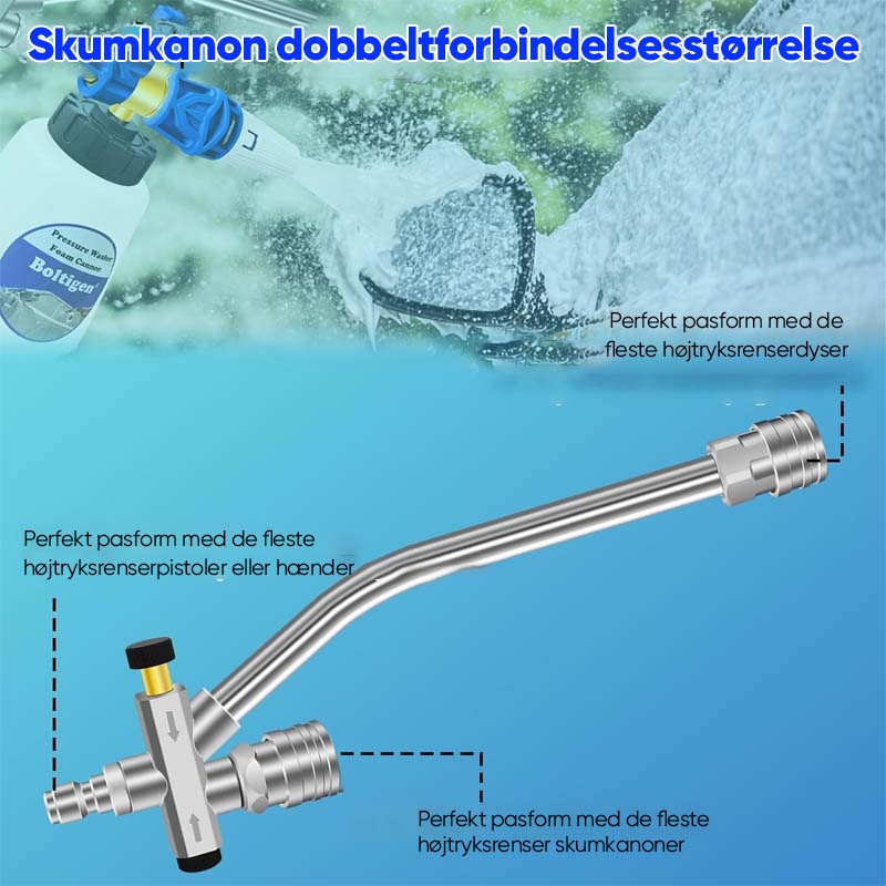 Skumkanon med dobbeltforbindelse tilbehør