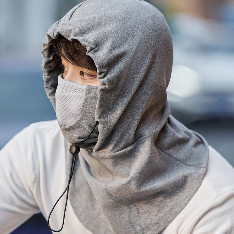 Hættemaske med halsvarmer til cykling