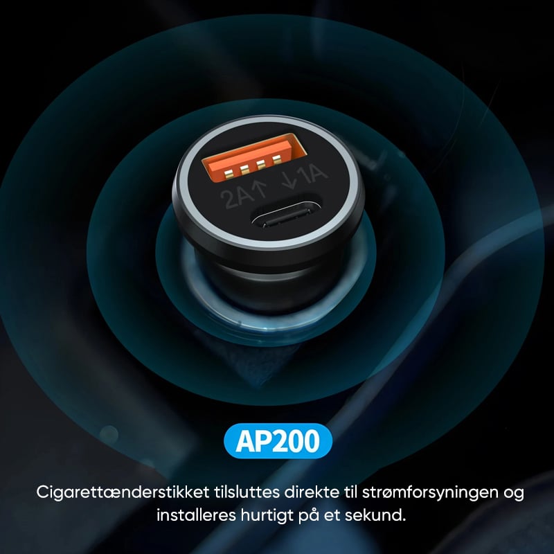 Biloplader og GPS-lokaliseringsenhed