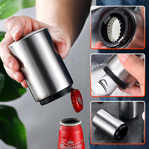 Automatisk flaskeåbner i rustfrit stål