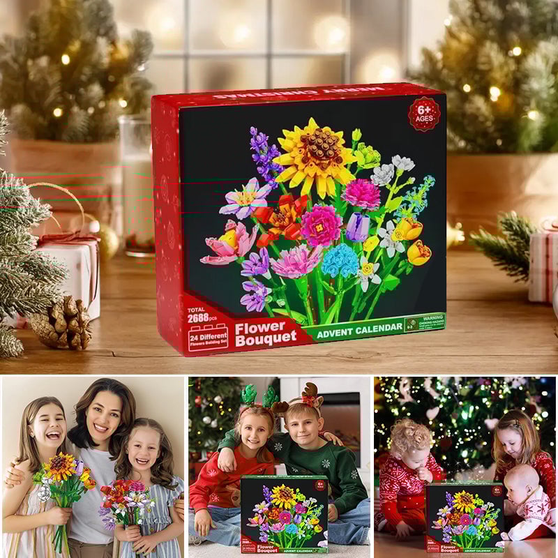 Blomsterbuket byggeklods julekalendersæt