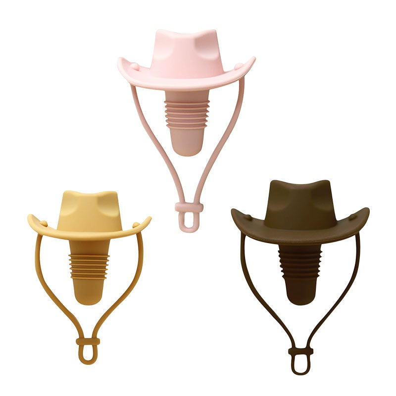 Kreativ silikone vinflaskeprop i cowboyhat-motiv