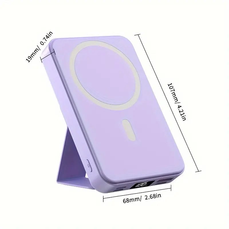 Bærbar magnetisk powerbank med trådløs opladning