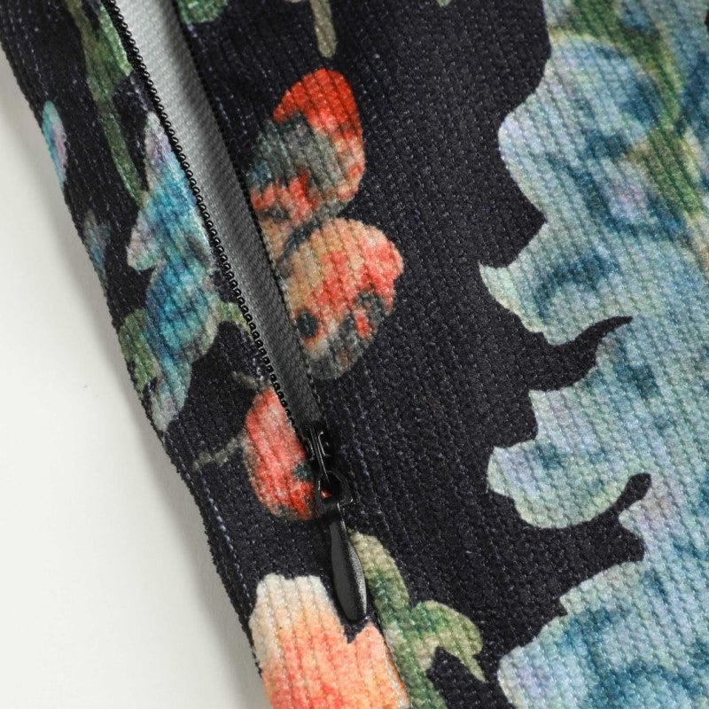 Bredbenet jumpsuit med blomsterprint