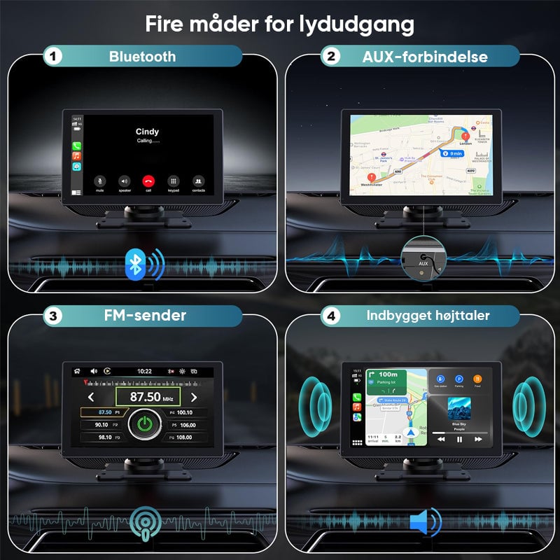 Trådløs CarPlay & Android Auto touchskærm
